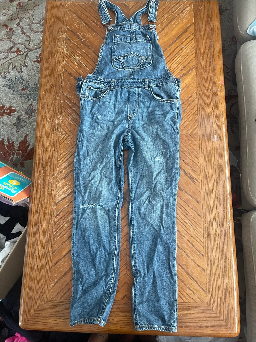 GAP Denim Overalls in Faded Blue with Contrast Stitching